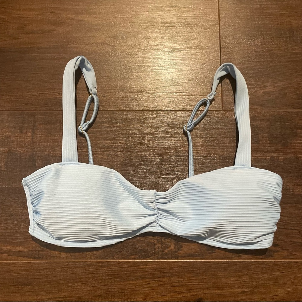 NWOT Hollister Light Blue Ribbed Bikini Top